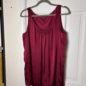 Eileen Fisher L Wine Silk Tank Top